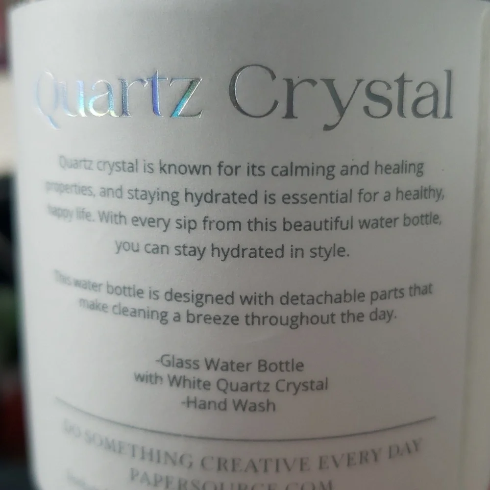 ❤️BUY 2 GET 1 FREE White Quartz Water Bottle, Size 16.2 oz.